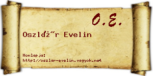 Oszlár Evelin névjegykártya